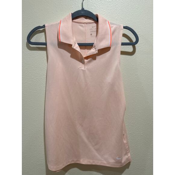 Nike Tops - Nike Dri-FIT Victory women's sleeveless golf polo peach pink size small